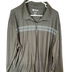 Haggar Men's Long Sleeve Polo Shirt Stretch 1/4 Zip Pullover Black XXL